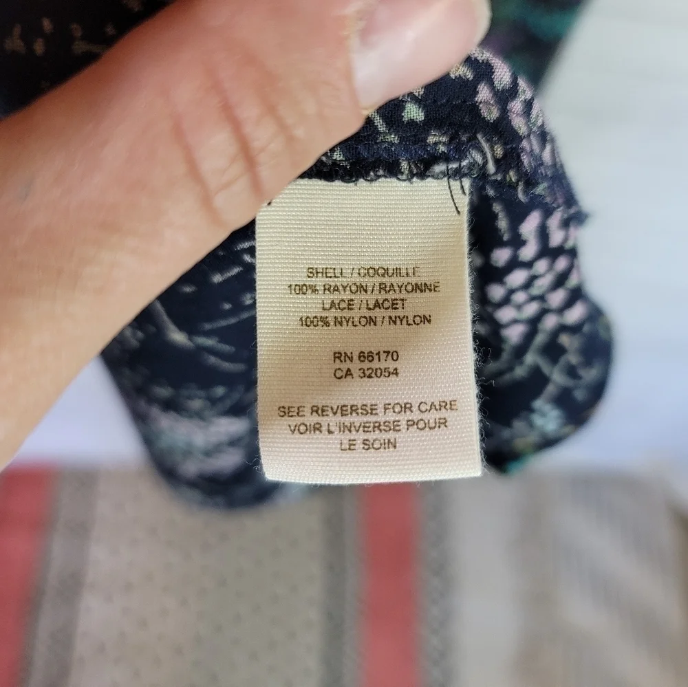 FREE PEOPLE LACE YOKE FLORAL SLEEVELESS DRESS, SZ SMALL